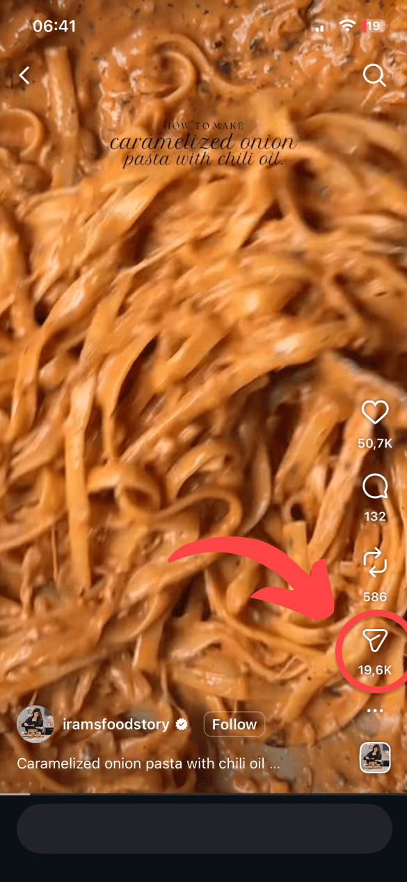 A recipe video ready to share to Yummi